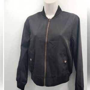 Hippie Rose zipper front casual black jacket